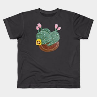 Hand Painted Prickly Pear Cactus Kids T-Shirt